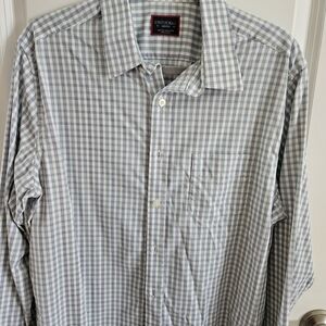UNTUCKit Light Blue and White Checkered Shirt